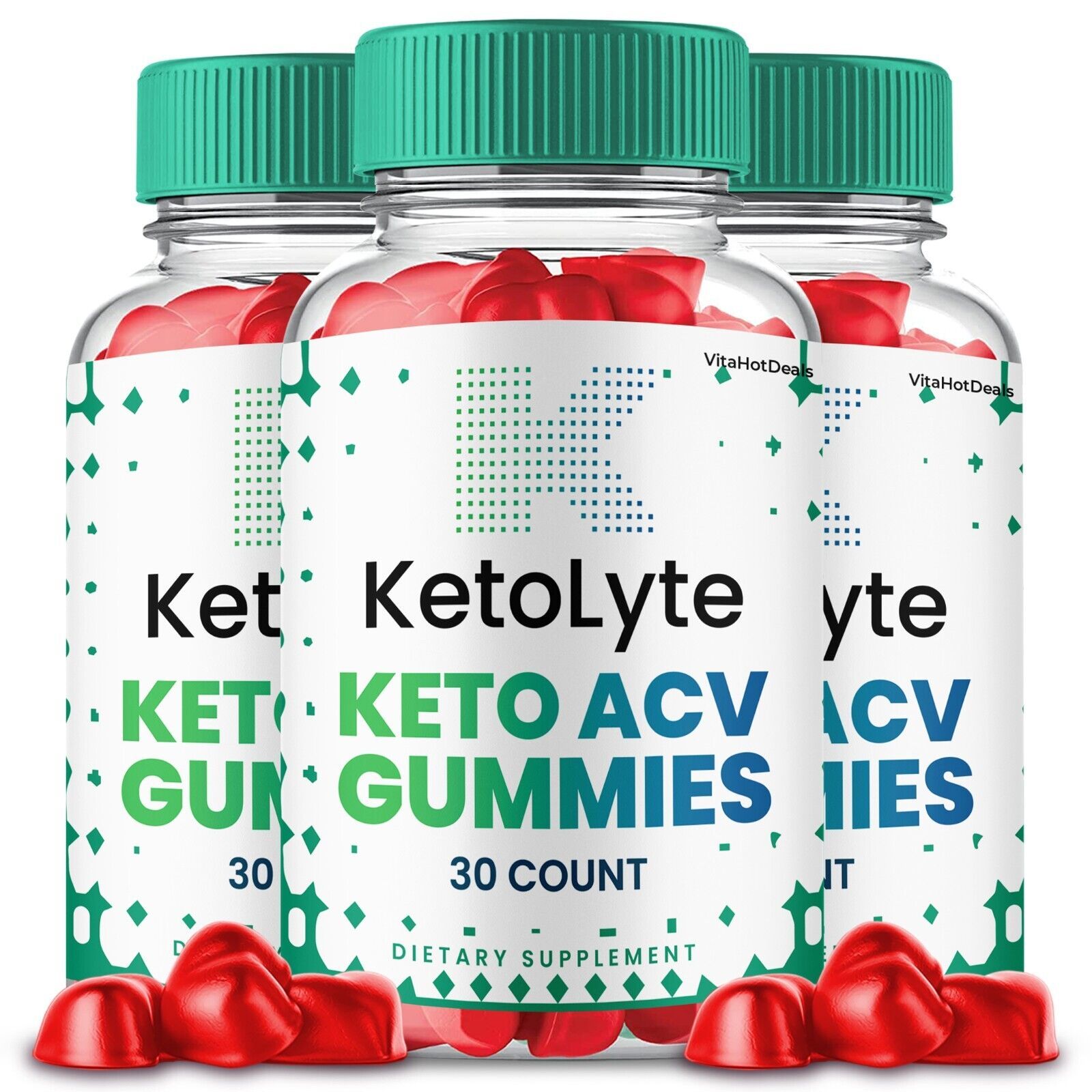 3 Pack KetoLyte ACV Gummies Apple Cider Vinegar Max Strength Formula