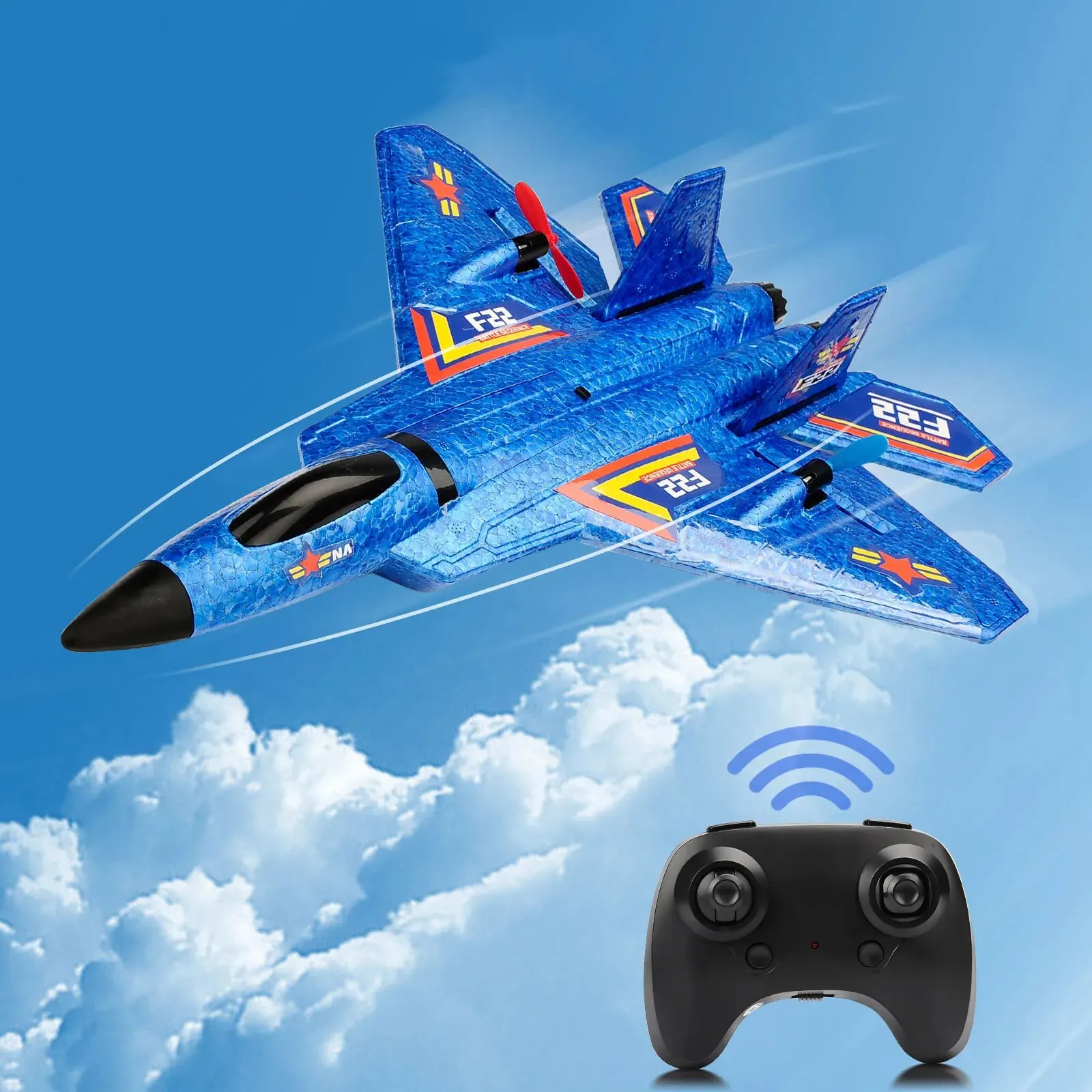 F22 Raptor RC Plane 2.4G 2CH Remote Control Flying Glider With LED Lights EPP - £27.44 GBP+