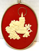 Vintage 1985 Hallmark 3D Candle Cameo Christmas The Season Ornament 3.5 in - £8.35 GBP