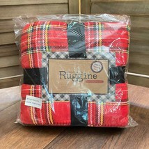  Plush Plaid Sherpa Throw Blanket Color Festive Red New Free Shipping - £27.50 GBP