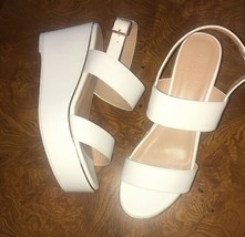 Charlotte Russe White Wedge Sandals Shoes Heels Womens Size 9 NEW - $44.50