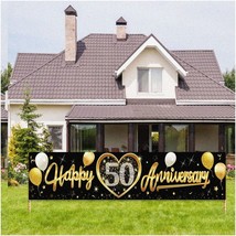 Golden Memories 50th Anniversary Celebration Kit - Elegant Black and Gold Decora - $24.74