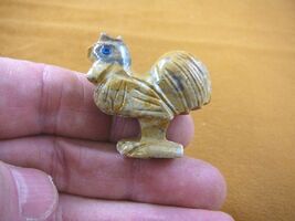 (Y-CHI-RO-9) tan ROOSTER chicken carving SOAPSTONE stone figurine cock c... - €7,66 EUR