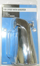 Everbilt Tub Spout With Diverter 1/2&quot; Slip Fit 1/2&quot; &amp; 3/4 Threaded Chrome - £19.15 GBP