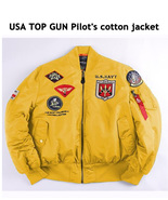 Fashion Unisex jacket TopGun USPilot USAF Casual Military Fans cotton-pa... - $82.00