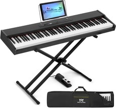 Mustar Digital Piano 88 Weighted Keys With Stand Touch Sensitivity, Pian... - £203.73 GBP