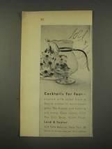 1956 Lord &amp; Taylor Pitcher Ad - Cocktails for four - $18.49