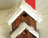 Primitive Folk Art Bird House Wooden Free Standing Birdhouse - $19.79