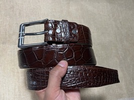 Size 38&quot; Genuine Brown Belly Alligator Crocodile Skin Belt Width 1.5&quot; - $68.99