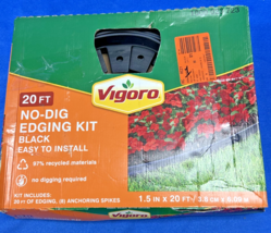 Vigoro 20 Ft. No‑Dig Landscape Edging Kit – Black Plastic - New, Open Box - €8,45 EUR
