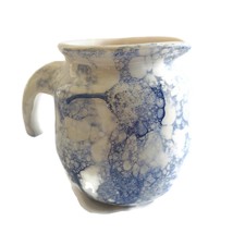 Decorative Ceramic Water Pitcher for Table Handmade Pottery Jug Vase Blue White - £106.78 GBP