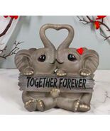 Together Forever Anniversary Elephant Couple With Heart Shaped Trunks St... - $34.82 CAD