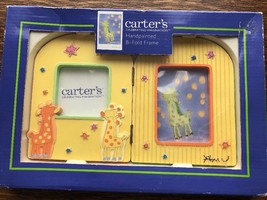 Carters, Hand Painted, BI-FOLD Frame, Holds 1 - 21/4” &amp; 1 - 21/4” X 33/8” Photo - £11.95 GBP