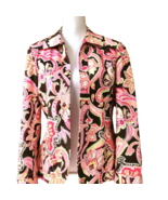 Pinky &amp; Dianne Womens Floral Blazer Size M Open Front Jacket Pink Brown - $28.98