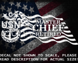 US Navy Master Chief Retired in US Flag Vinyl Decal US Seller US Made - $6.72+