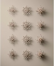 STARS PEARL RESISTANT CHRISTMAS TREE ORNAMENTS SET 12 PCS HANDCRAFTED - $242.54