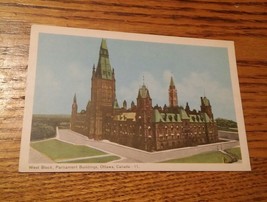 015 VTG Color Postcard West Block Parliament Building Ottawa Canada Unused - £3.98 GBP