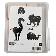 Stampin Up Animal Stories Set Rubber Stamps Wood Mount Scrapbooking Craft - £9.51 GBP
