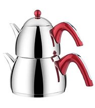 LaModaHome Stainless Steel Turkish Tea Pot -Caydanlik-Double Kettle Large - £51.27 GBP