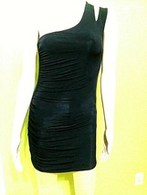 Guess by Marciano Janerra One Shoulder Ruched Sleeveless Black Dress Sz ... - £39.56 GBP