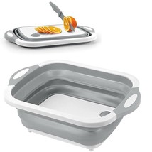 Space Saving Chopping Board Camping Dishes Drainage Basket for Kitchen - $10.18