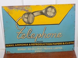 Vintage Telephone Brand Tin Advertising Sign - €82,42 EUR