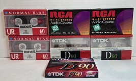 Maxell / TDK / Rca Audio Cassettes Blank 60/90 mins 7-Tape Lot Brand New - £11.45 GBP