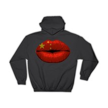 Lips Chinese Flag : Gift Hoodie China Expat Country For Her Woman Feminine Women - £28.30 GBP