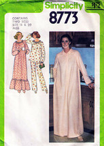 Vintage 1978 Misses&#39; Nightgown, Pajamas &amp; Robe Pattern 8773-s Waist Sizes 18,20 - £9.41 GBP