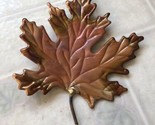 VTG orange 6&quot; Metal Maple Leaf Art Home Decor Table Top - $16.12
