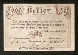 Austria UNTER-LOIBEN in der Wachau 20 heller 1920 Austrian Notgeld - £3.10 GBP