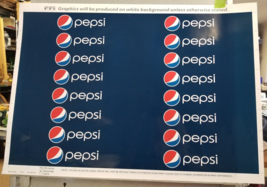 Pepsi Bands Logo Ball Stripes Preproduction Advertising Art Work Horizontal - $18.95
