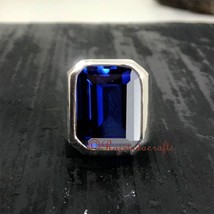 Massiver Ring aus 925er Sterlingsilber | Verlobungsring aus blauem Saphir |... - £48.59 GBP