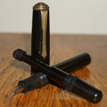 &quot;POBEDA&quot; Vintage Fountain Pen - Striped Bakelite Barrel - Piston Filler - As Is - £25.29 GBP