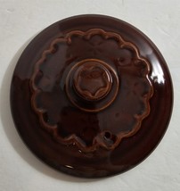 Vintage Brown Glazed Stoneware 6&quot; Round Cookie Jar Replacement Lid #32 - £15.03 GBP