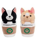 Set of 2 Fiesta Plush Toys Frappawccino &amp; Puppuccino 9&quot; Dog Coffee Cups ... - $449.24 MXN