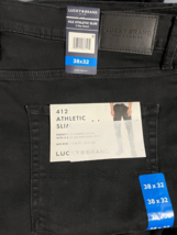 Lucky Brand Men&#39;s 412 Athletic Slim Black 38x32 Two Way Stretch - $30.69