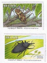 Stamps Belize 1995 Harlequin Beetle &amp; Coconut Weevil MNH - $0.70