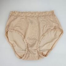 Vanity Fair Flattering Lace Full Brief Granny Panties Taupe Tan Nylon 7 L - $14.84
