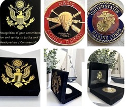 New Usmc U.S. Marine Corps Force Recon Challenge Coin Usmc - £23.38 GBP