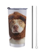 Mondxflaur Dog Cute Steel Thermal Mug Thermos with Straw for Coffee - $392.74 MXN