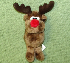 Vintage Russ Reindeer Radar Stuffed Animal Red Nose Brown Tan 7" Christmas Toy - £12.71 GBP