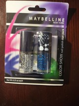 Maybelline Color show Nail Polish Duo Pack blue/silver - $12.75