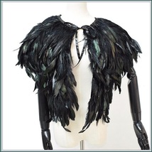 Norse Goddess Freya's Cloak of Falcon Feathers Front Ribbon Ties Cape Waistcoat image 3