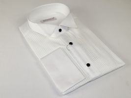Mens 100% Italian Cotton Tux Formal Shirt SORRENTO Turkey 4846 White Wing tip image 6