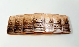 10-Pack 1  oz. Copper Bullion Indian Head Bars  .999 Pure Cu, One Ounce (AVDP) - £37.10 GBP