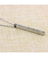 Quote Necklace Be Stronger Than the Storm Inspirational Word Jewelry Steel - $34.65