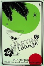 Martini Lounge Alcohol Vodka See Double Feel Single Aluminum Sign - £14.08 GBP