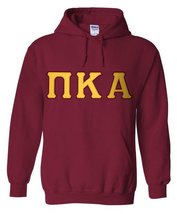 Pi Kappa Alpha Hoodie - Garnet - Twill Gold Letters with Garnet Outline - £39.83 GBP