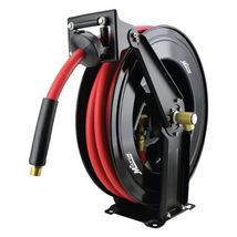 Steel Dual Arm Auto-Retractable Hose Reel, 1/2" x 50 ft. Rubber Hose - 3... - $436.30